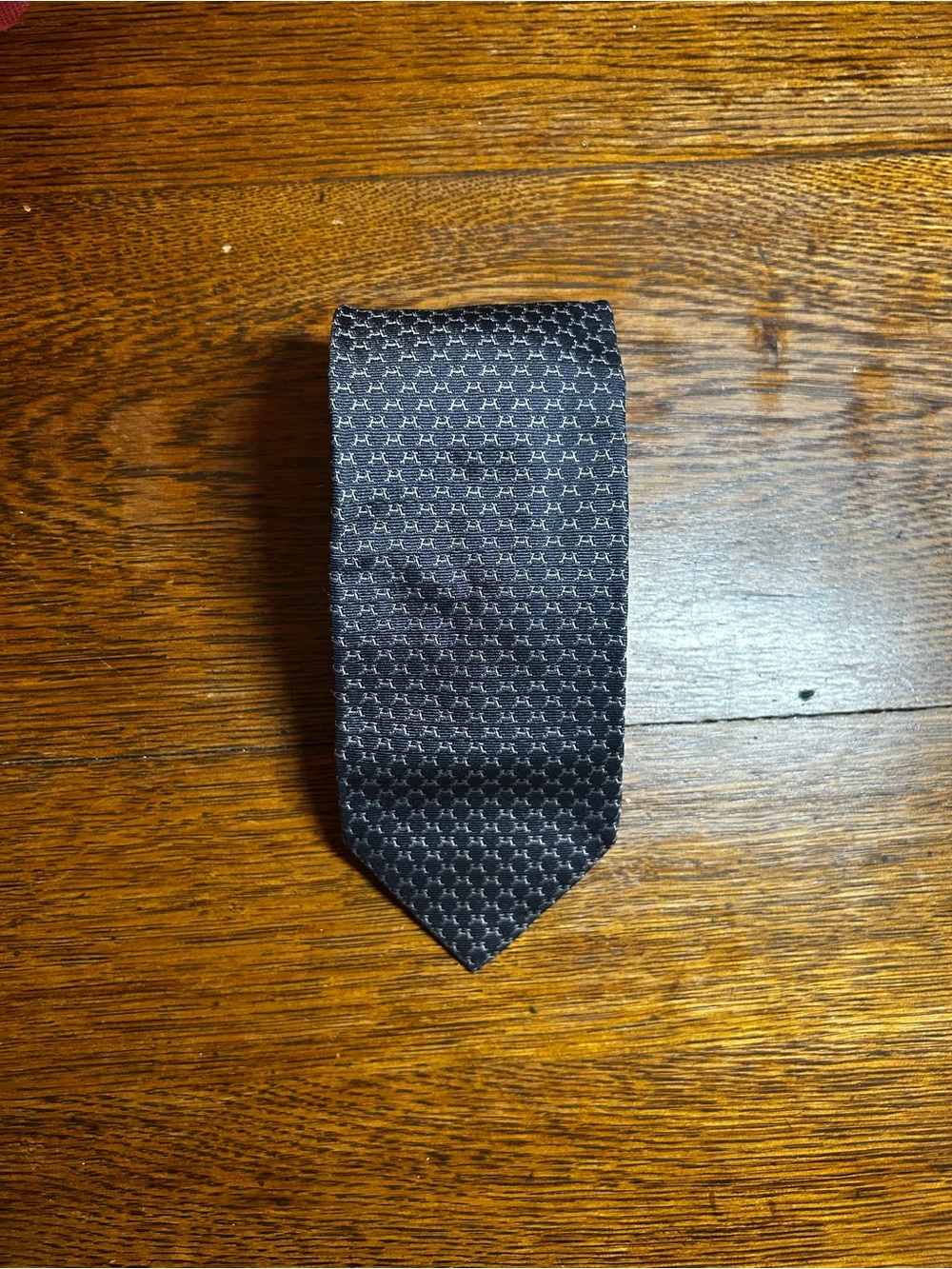Hermes Classic Black Patterned Men's Tie